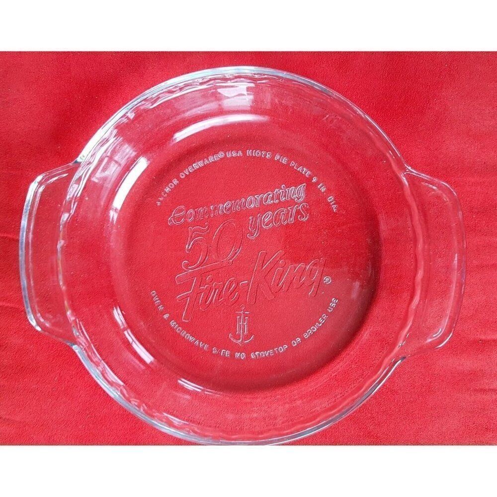 Anchor Hocking Fire King Commemorating 50 Years Collectible 9" Pie Plate